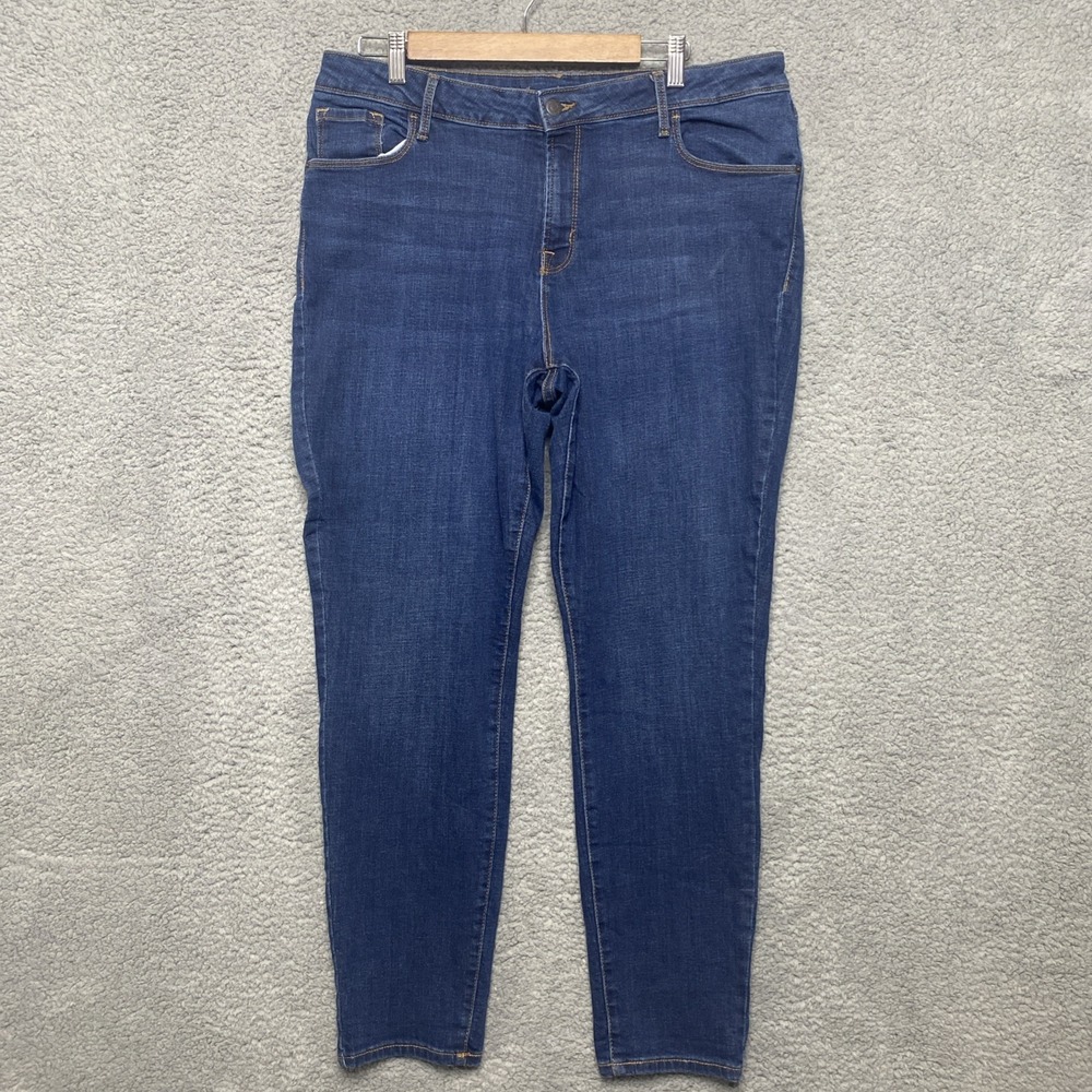 Old Navy Rockstar Super Skinny Jeans Women 16 Blue Denim Med Wash High Rise